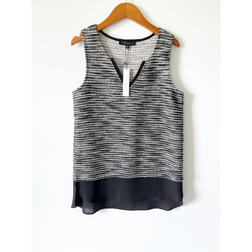 NEW Sanctuary Tweed Shimmer Multimedia Top • Small - Picture 1 of 7